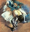 Edgar Degas Wall Art - Dancer Fastening her Pump